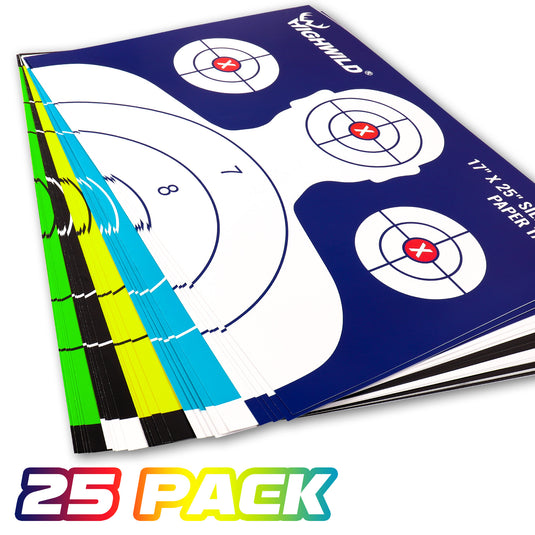 Shooting Range Silhouette Paper Target - 17X25 Inches (Multi Color)