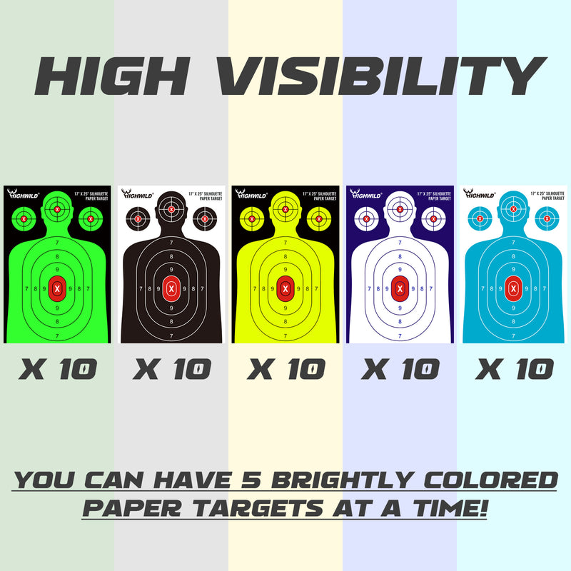 Load image into Gallery viewer, Shooting Range Silhouette Paper Target - 17X25 Inches (Multi Color)
