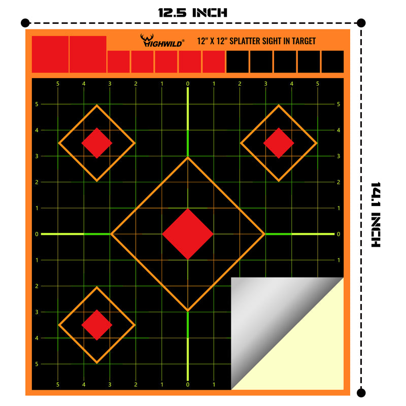 Load image into Gallery viewer, Sight in Stick Splatter Adhesive Shooting Targets - Splash Effect of Multiple Colors - 12 x 12 Inch
