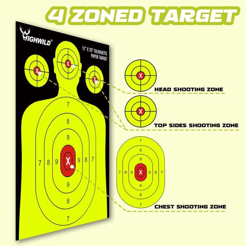 Load image into Gallery viewer, Shooting Range Silhouette Paper Target - 17X25 Inches (Multi Color)
