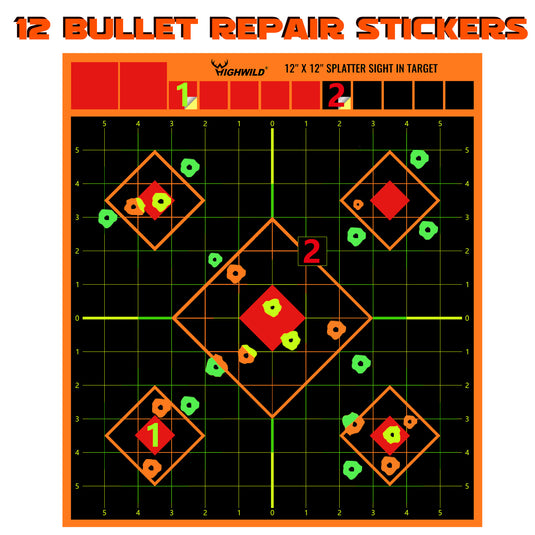 Sight in Stick Splatter Adhesive Shooting Targets - Splash Effect of Multiple Colors - 12 x 12 Inch