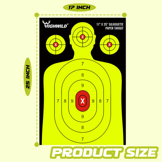 Shooting Range Silhouette Paper Target - 17X25 Inches (Multi Color)