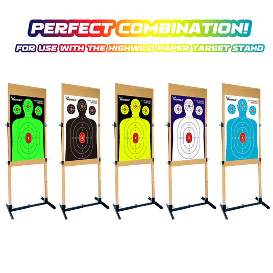 Shooting Range Silhouette Paper Target - 17X25 Inches (Multi Color)