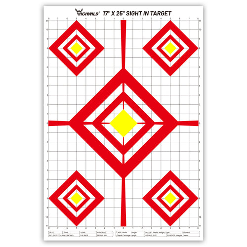 Sight in Shooting Range Paper Target - 17X25 Inches - Suitable for Handguns, Rifles, Airguns, BB Guns